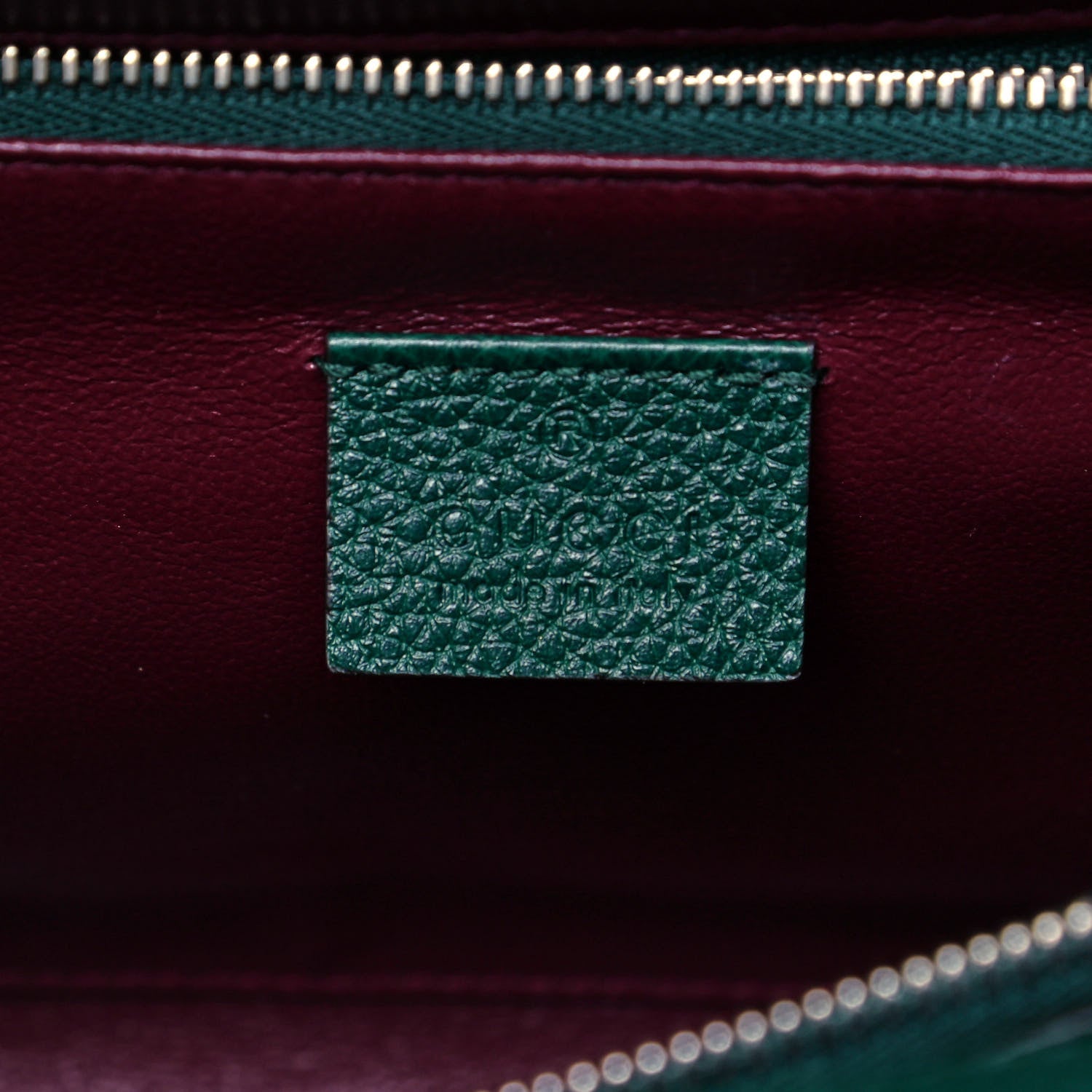Gucci Grainy Calfskin Small Zumi Top Handle Bag Vintage Green 8 of 9