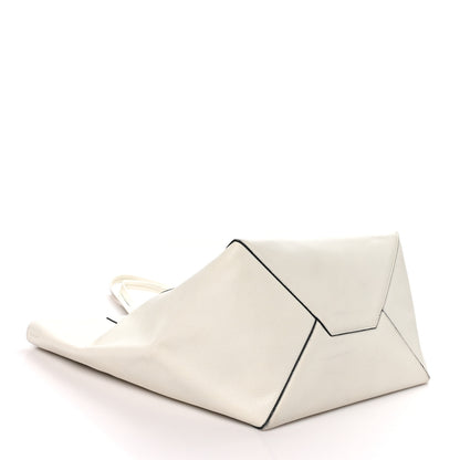 Celine Grained Calfskin Medium Horizontal Cabas Phantom White 4 of 9