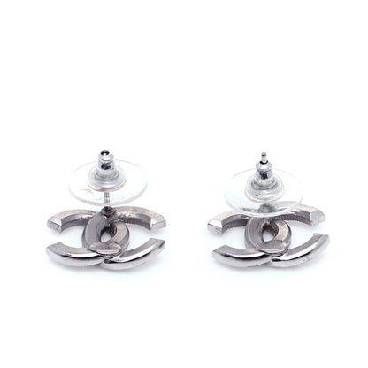 Chanel Baguette Crystal CC Earrings Silver 3 of 5