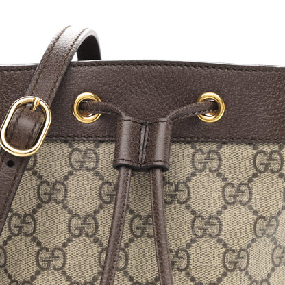 Gucci GG Supreme Monogram Web Mini Ophidia Bucket Bag Brown 8 of 10