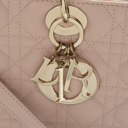 Christian Dior Lambskin Cannage Large Lady Dior Rose Poudre 5 of 13