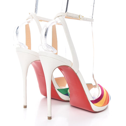 Christian Louboutin Shiny Nappa Naseeba 120 Sandals 39.5 Multicolor Latte 4 of 12