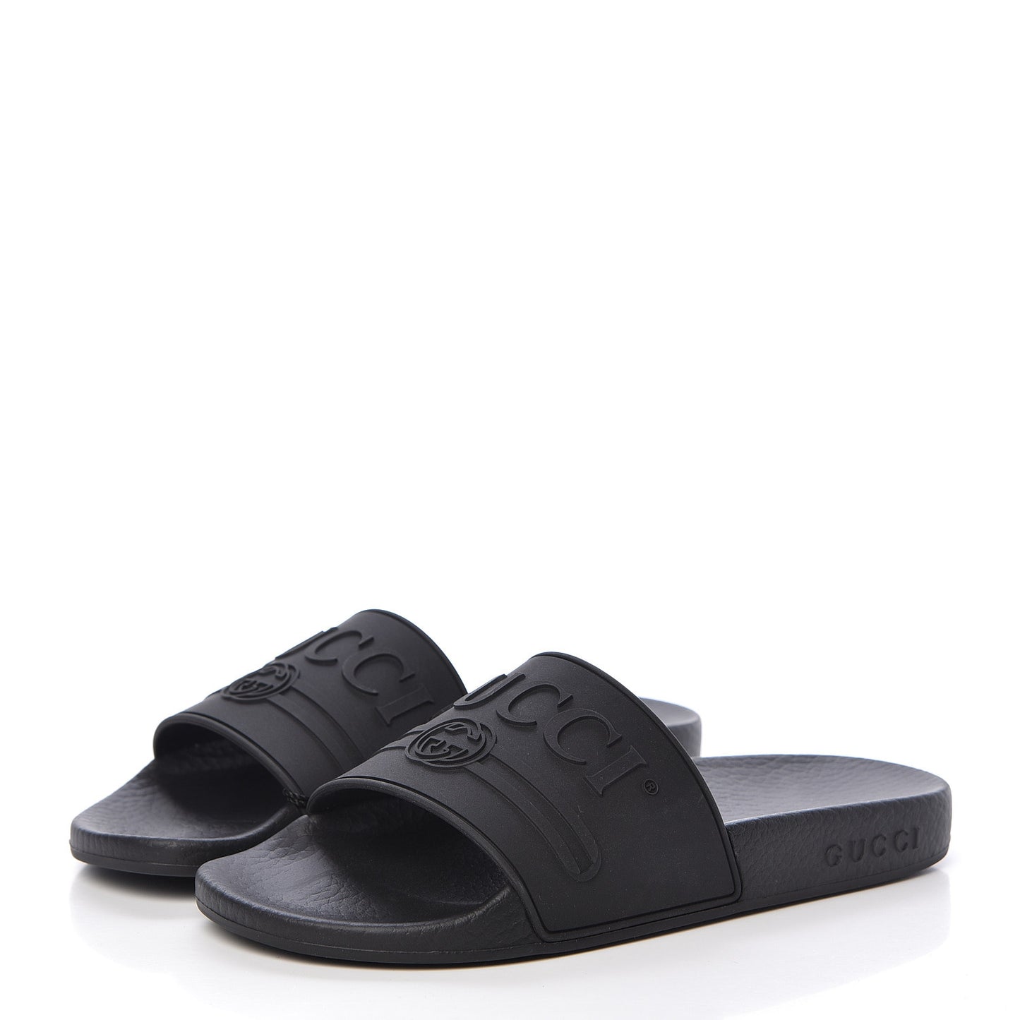 Rubber Womens Logo Slide Sandals 36 Black