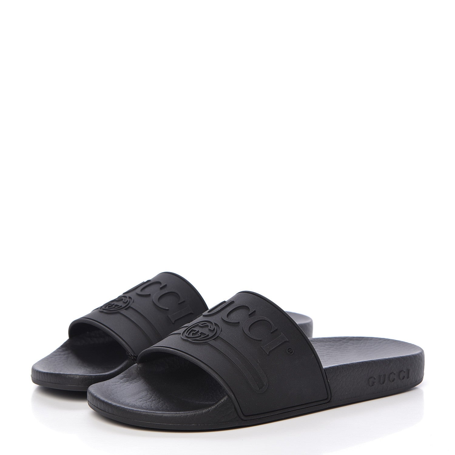 Gucci Rubber Womens Logo Slide Sandals 36 Black 3 of 9