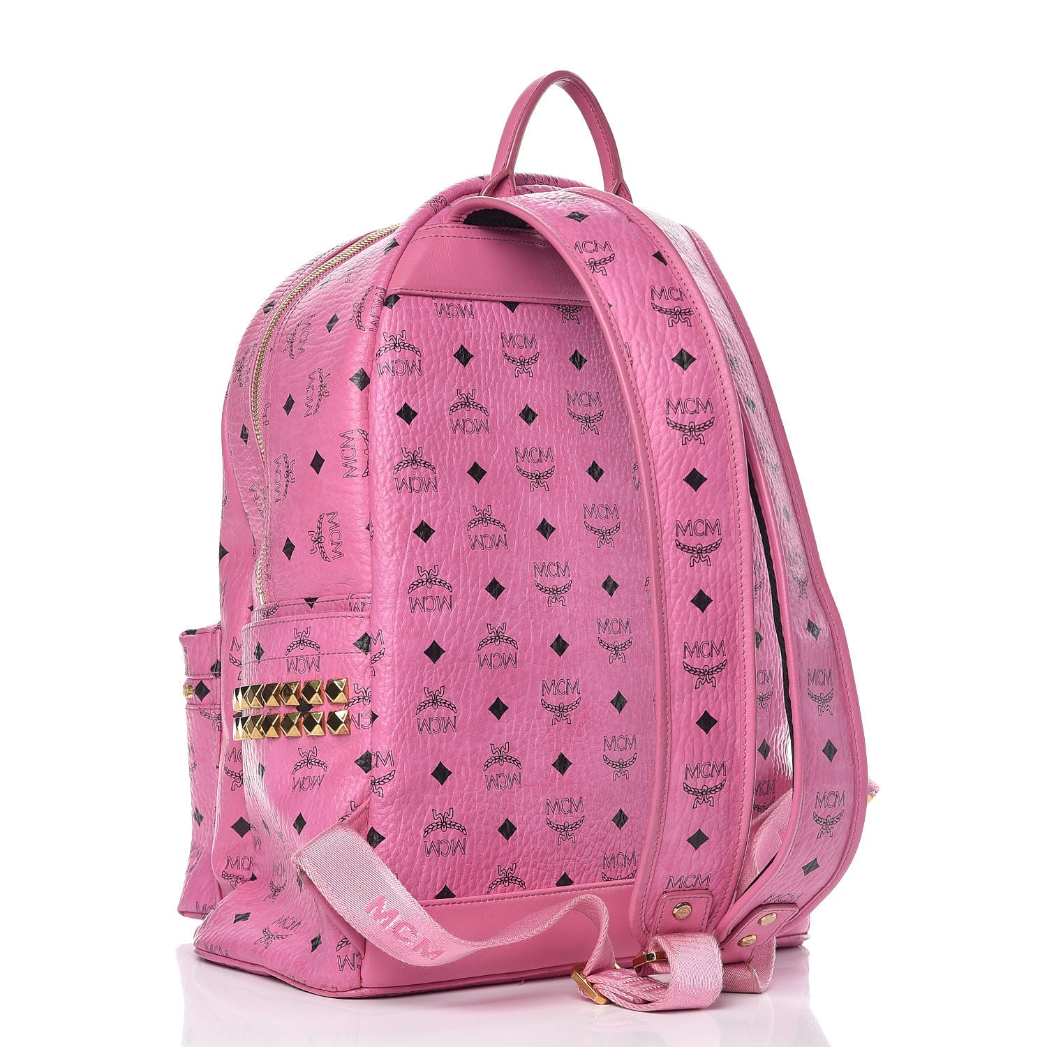 MCM Visetos Medium Side Studs Stark Backpack Pink 3 of 13