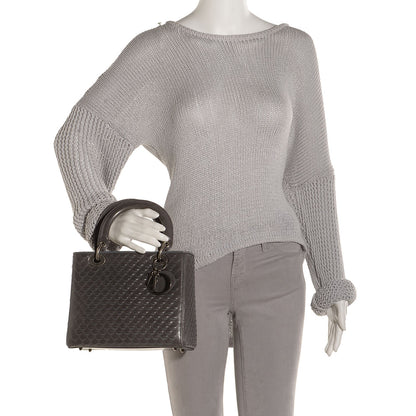 Christian Dior Lambskin Fish Scale Detail Medium Lady Dior 2 of 7