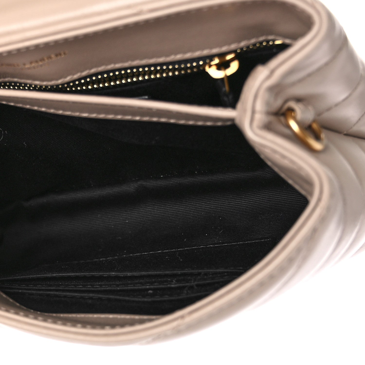 Saint Laurent Calfskin Y Quilted Monogram Toy Loulou Crossbody Bag Latte 6 of 10