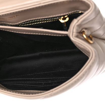 Saint Laurent Calfskin Y Quilted Monogram Toy Loulou Crossbody Bag Latte 6 of 10