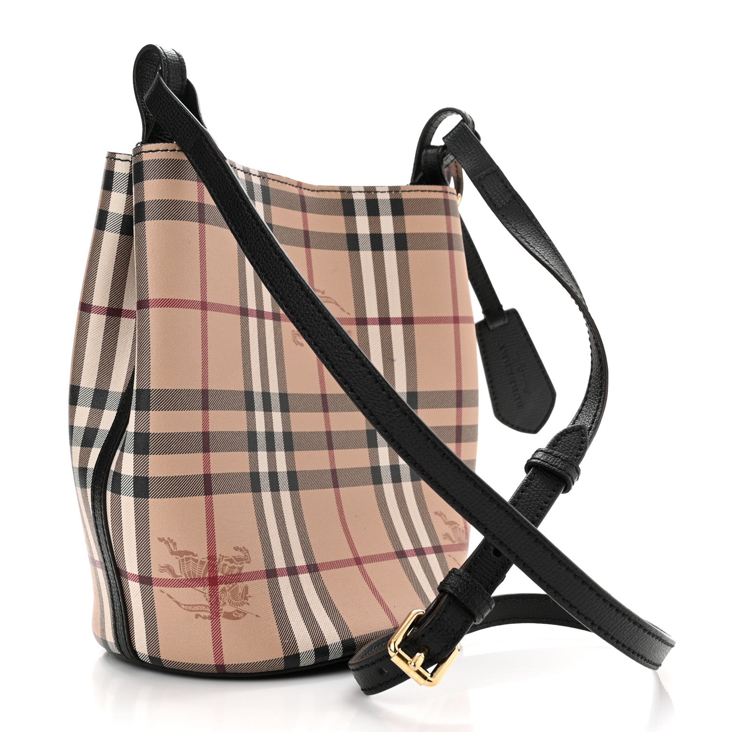 Burberry Haymarket Check Colours Small Lorne Bucket Crossbody Black 3 of 14