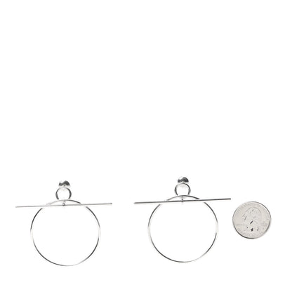 Hermes Sterling Silver MM Loop Earrings 2 of 5