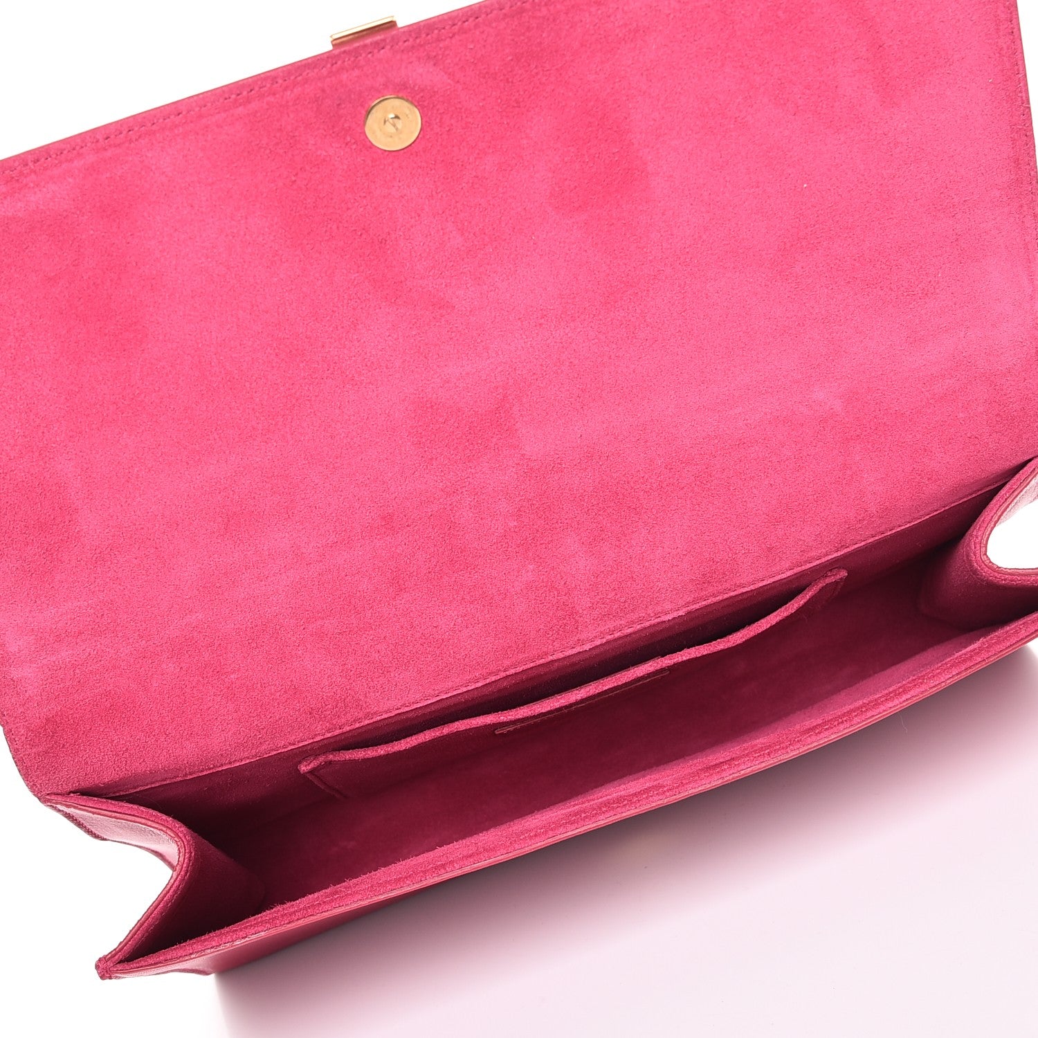 Saint Laurent Calfskin Classic Y Ligne Clutch Fuchsia 5 of 10