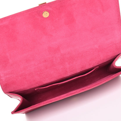 Saint Laurent Calfskin Classic Y Ligne Clutch Fuchsia 5 of 10