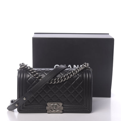 Chanel Lambskin Quilted Medium Boy Flap Black 12 of 12