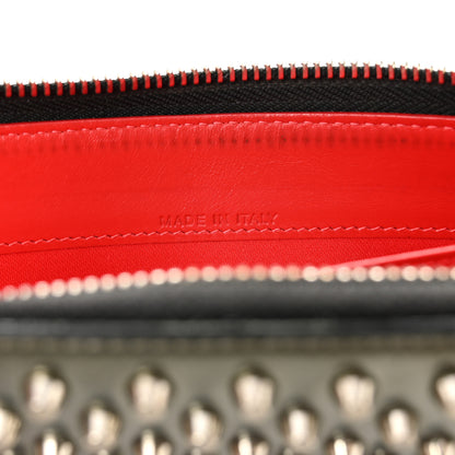 Christian Louboutin Metallic Patent Panettone Spiked Zip Around Wallet Silver 7 of 12
