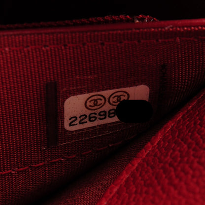Chanel Caviar Quilted Boy Wallet On Removable Chain WOC Red 11 of 11