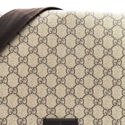 Gucci GG Supreme Monogram Selleria Calfskin Messenger Diaper Bag Beige Ebony Cocoa Dark Chocolate 9 of 11