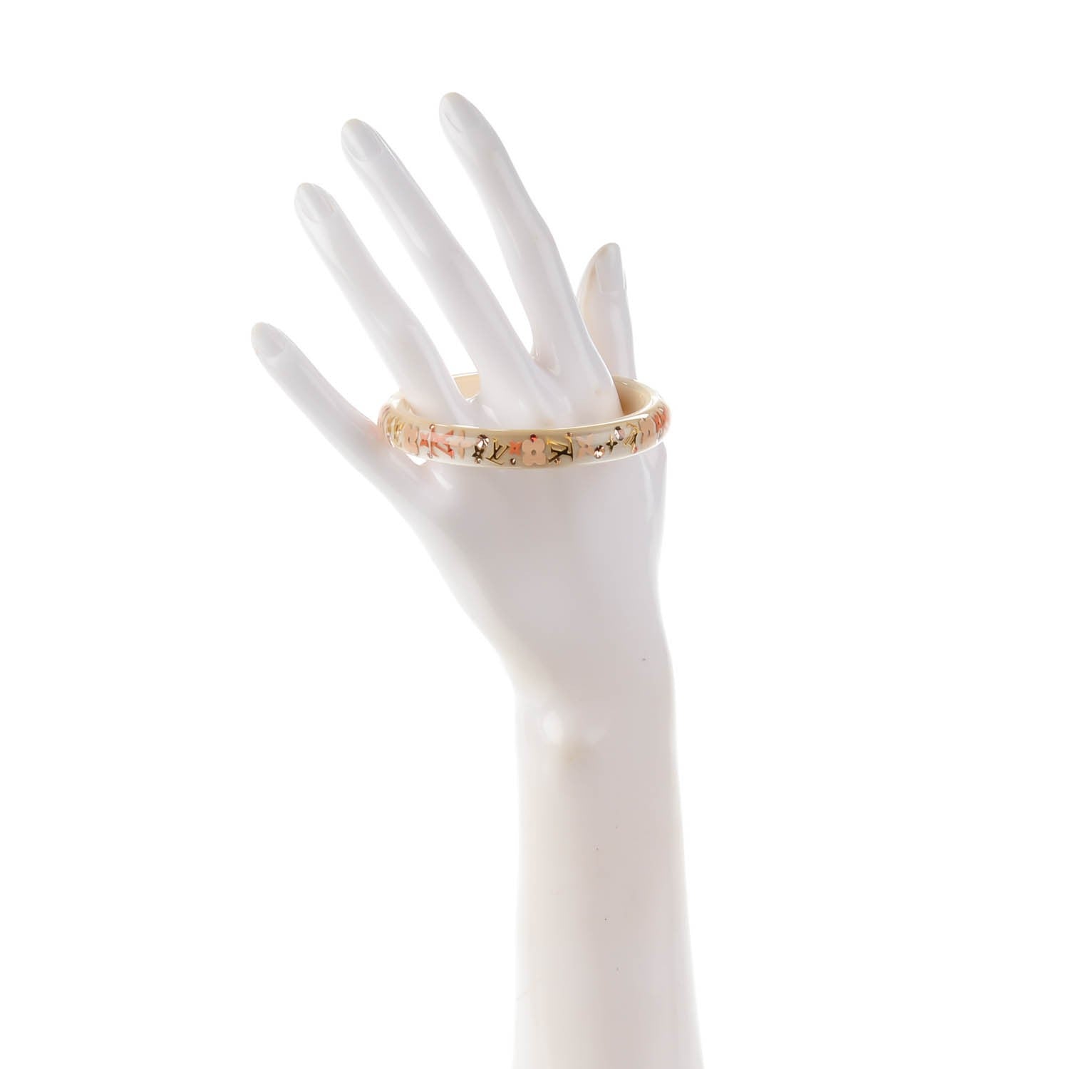 Louis Vuitton Resin Swarovski Medium Inclusion Bracelet PM Nacre 2 of 4