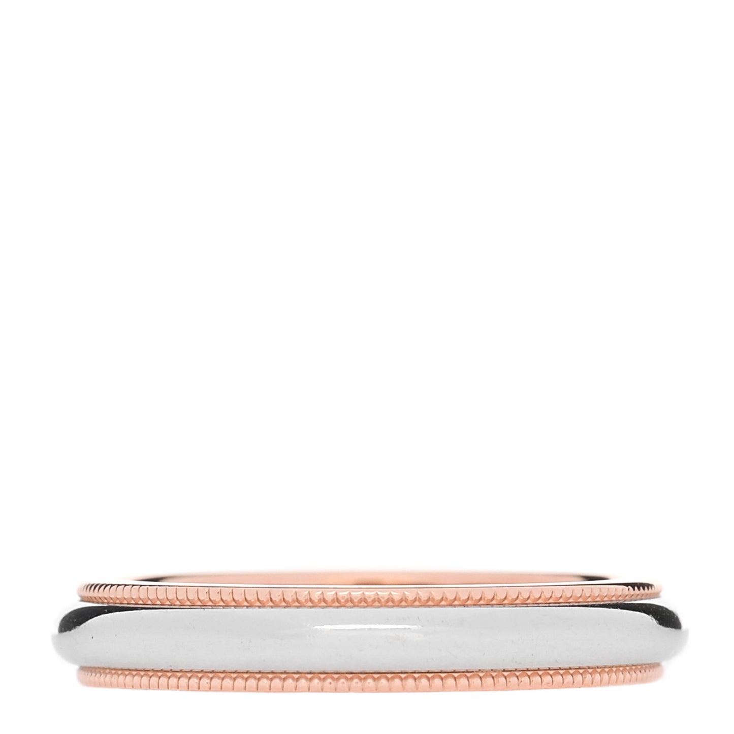 Platinum 18K Rose Gold 3mm Together Milgrain Wedding Band Ring 50 5.5
