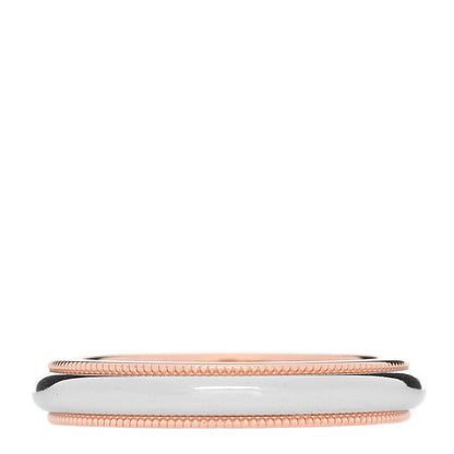 Tiffany Platinum 18K Rose Gold 3mm Together Milgrain Wedding Band Ring 50 5.5 1 of 5