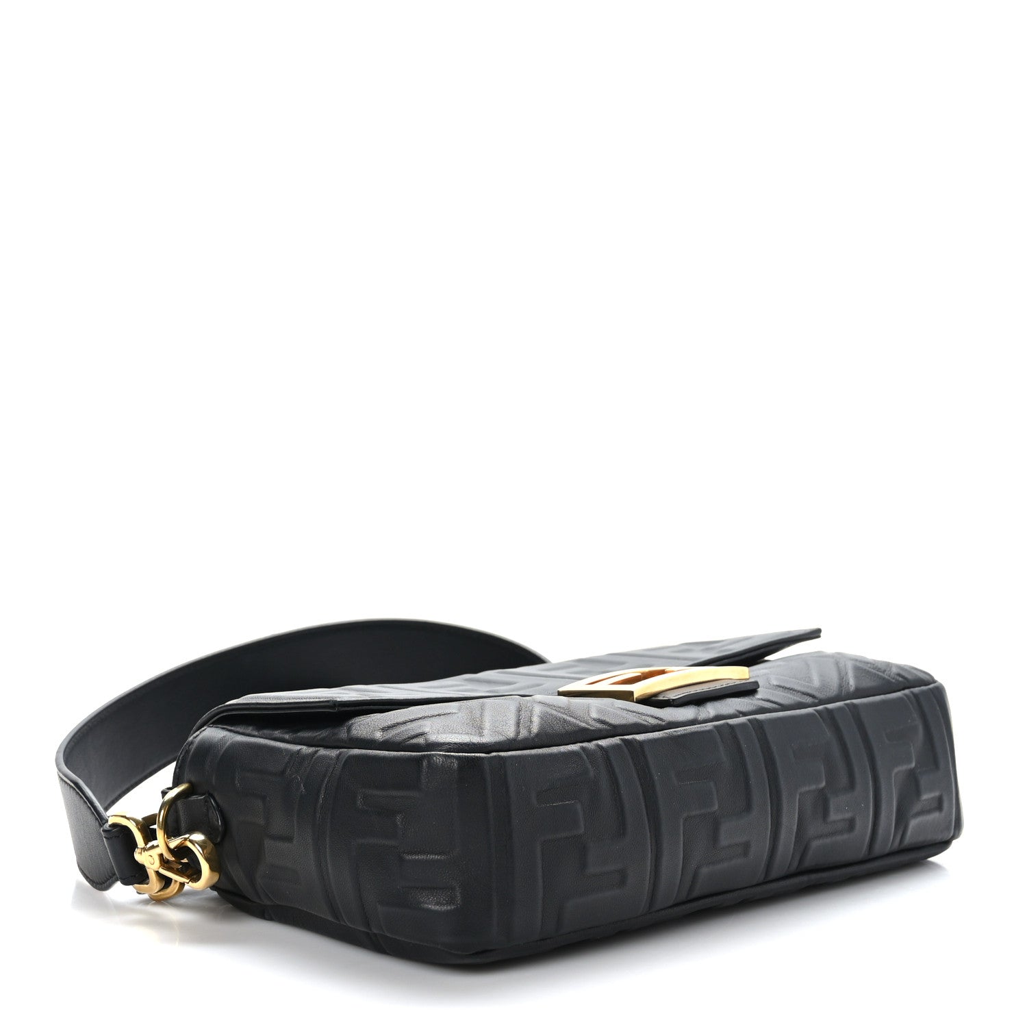 Fendi Nappa FF 1974 Embossed Baguette Black 4 of 8