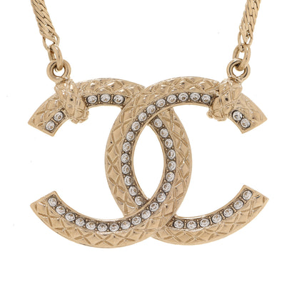 Chanel Crystal CC Chain Necklace Gold 4 of 6