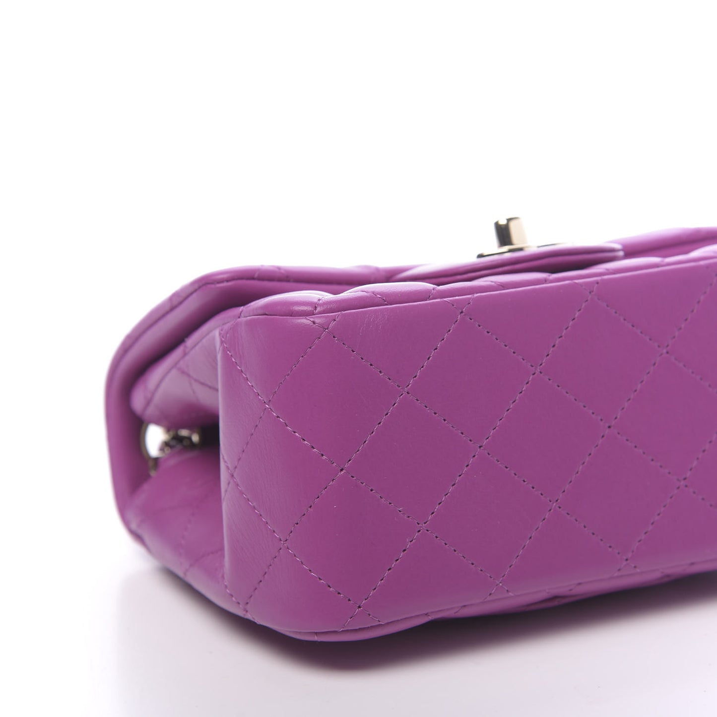 Lambskin Quilted Mini Square Flap Purple