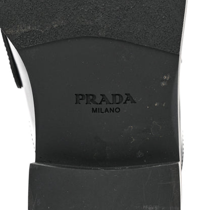 Prada Spazzolato Metal Triangle Logo 40mm Loafer Mules 39.5 Black 6 of 9