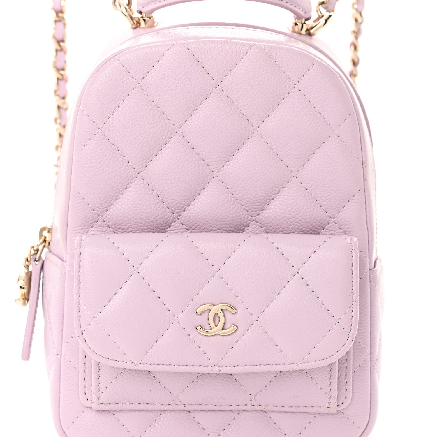 Chanel Caviar Quilted CC Mini Classic Backpack Light Purple 8 of 11