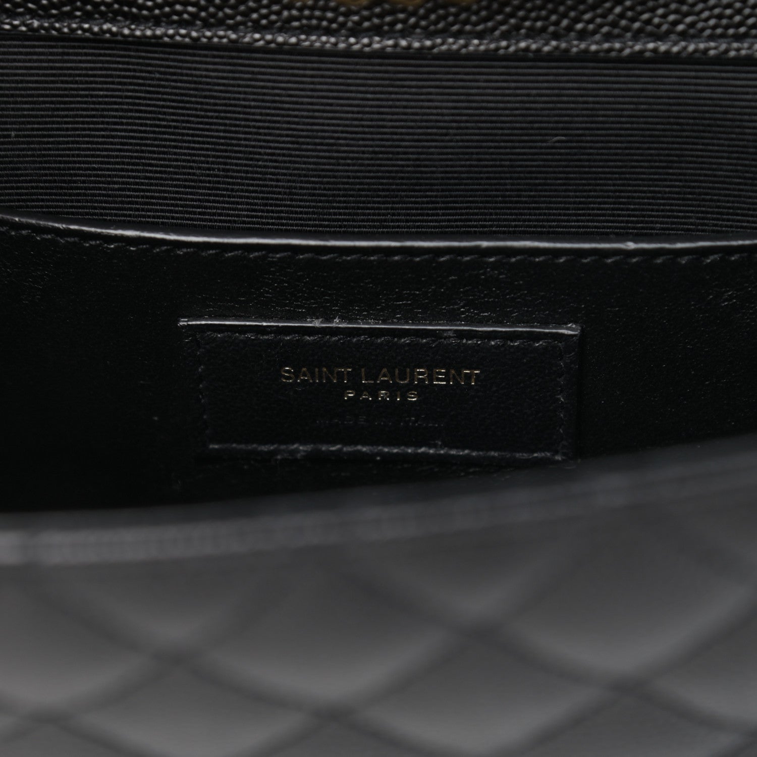 Saint Laurent Grain De Poudre Textured Mixed Matelasse Triquilt Small Monogram Satchel Black 6 of 10