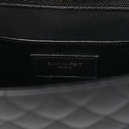 Saint Laurent Grain De Poudre Textured Mixed Matelasse Triquilt Small Monogram Satchel Black 6 of 10