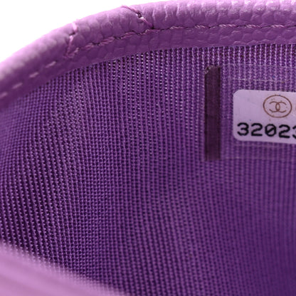 Chanel Caviar Quilted Card Holder Purple 8 of 12