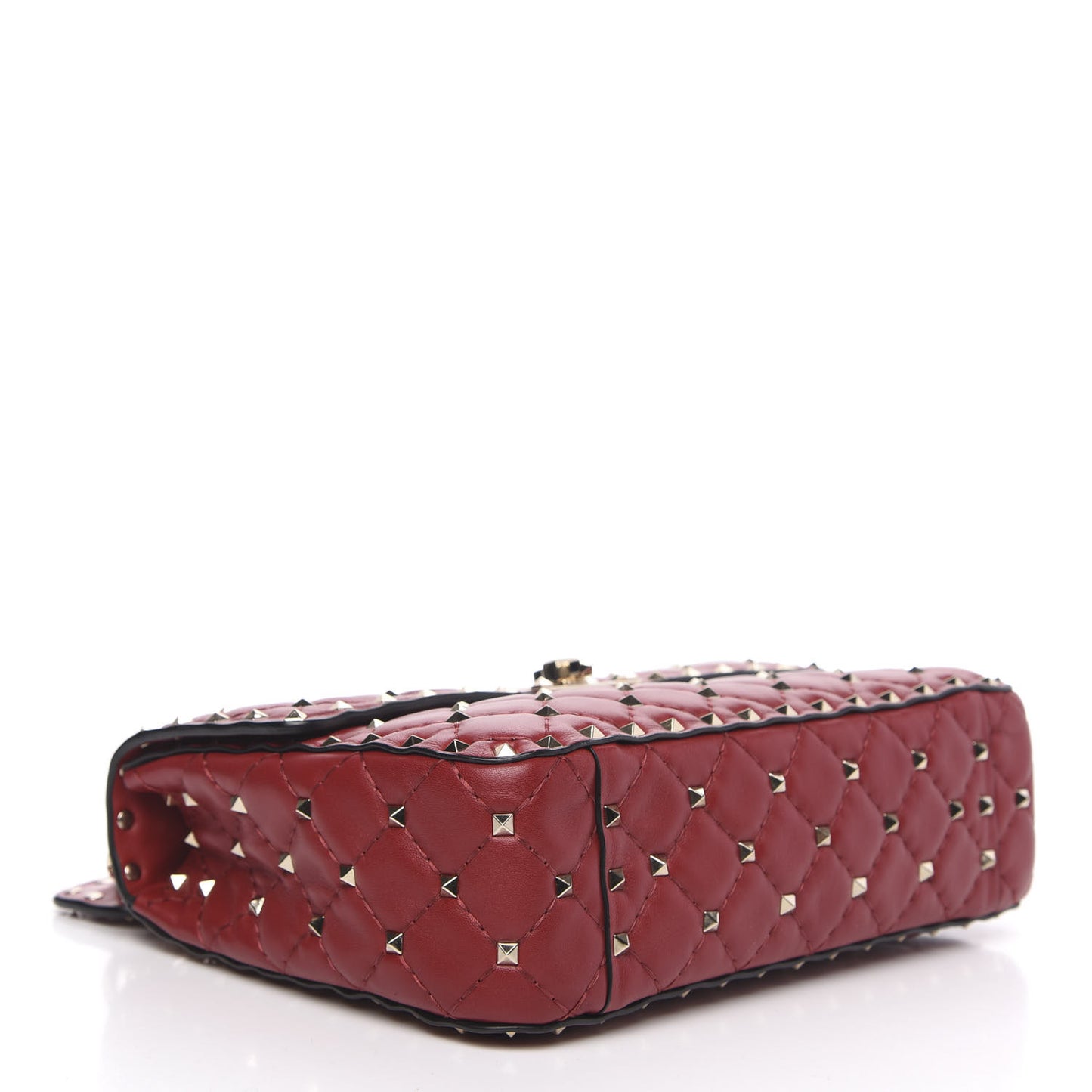 Nappa Medium Rockstud Spike Shoulder Bag Rosso Valentino