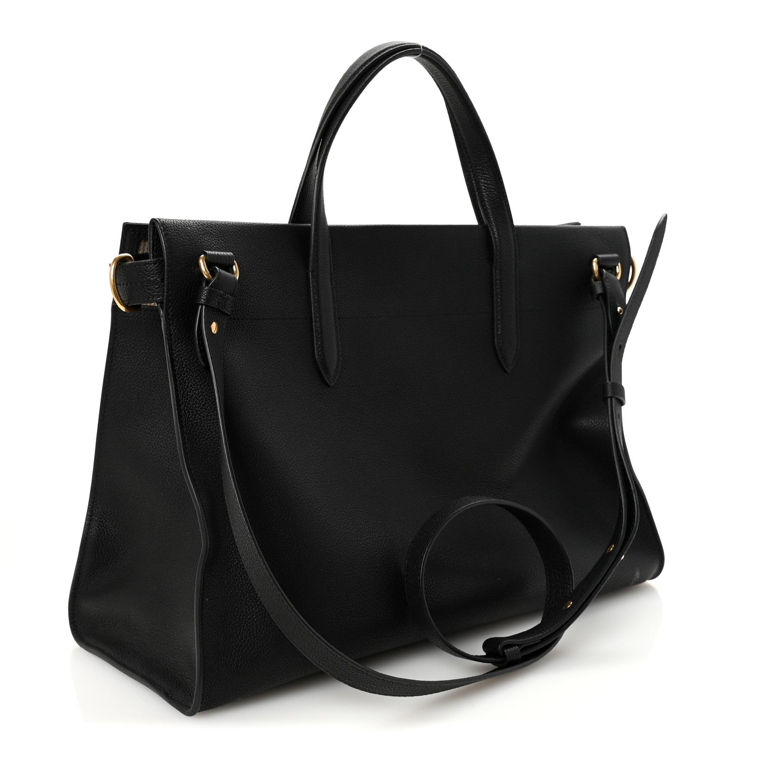 Burberry Grainy Calfskin Nova Check Small Cotswolds Tote Black 3 of 9