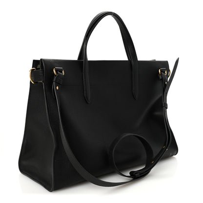 Burberry Grainy Calfskin Nova Check Small Cotswolds Tote Black 3 of 9