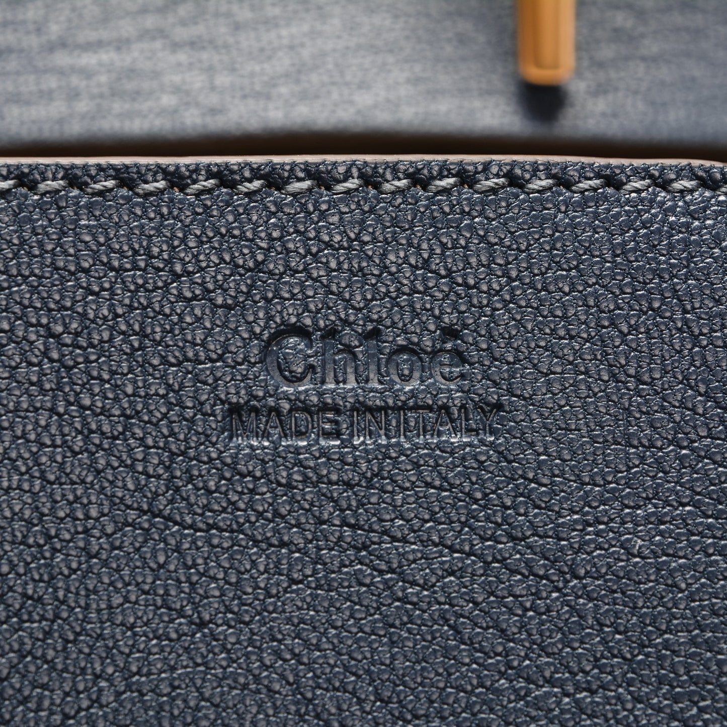 Grained Lambskin Drew Shoulder Bag Denim Blue