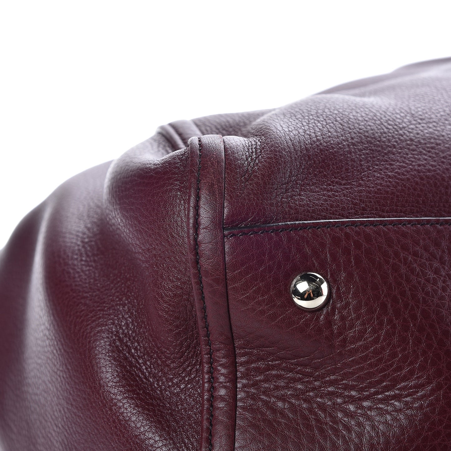 Pebbled Calfskin Large Soho Shoulder Bag Bordeaux