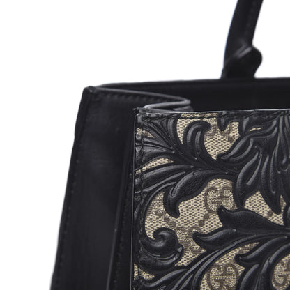 Gucci GG Supreme Monogram Arabesque Small Top Handle Bag Beige Black 14 of 17