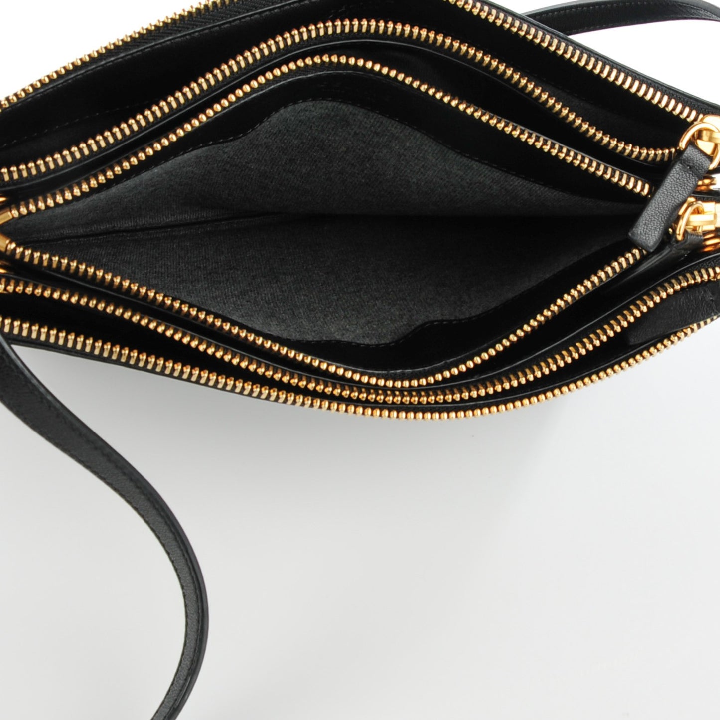 Lambskin Large Trio Crossbody Bag Black