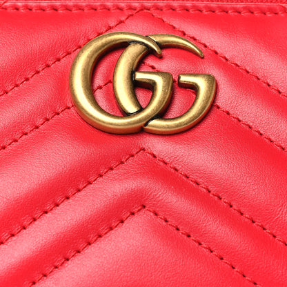 Gucci Calfskin Matelasse Chevron GG Marmont Sling Shoulder Bag Rosso 8 of 10