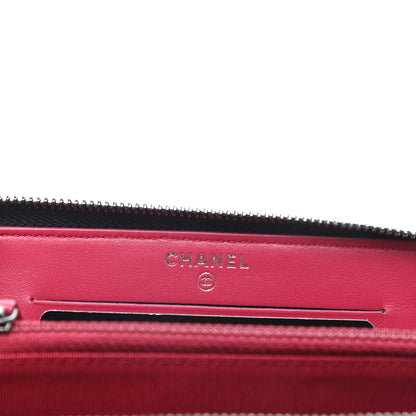 Chanel Aged Calfskin Quilted Small Gabrielle Zip Around Wallet Black 6 of 11