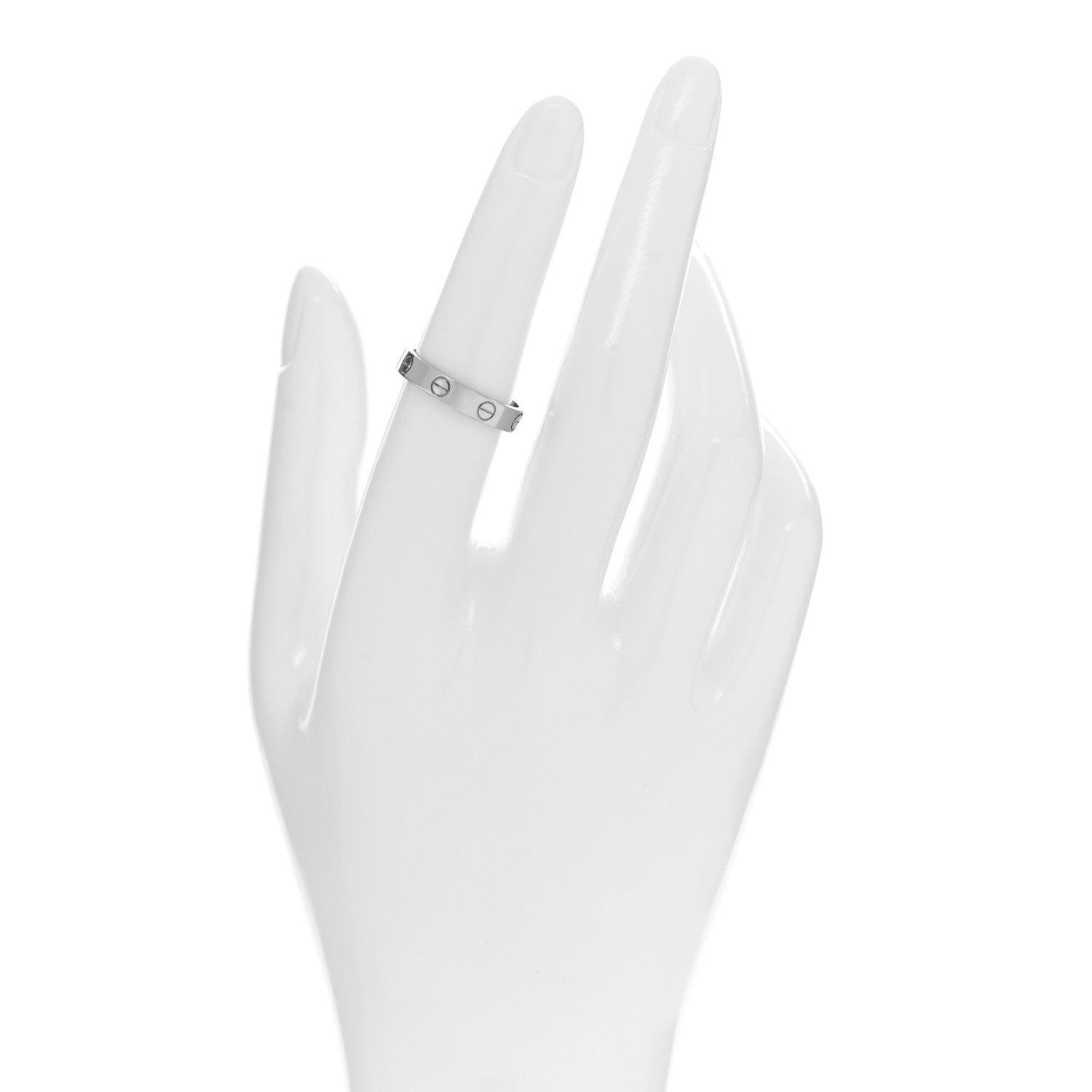 Cartier 18K White Gold 3.5mm LOVE Wedding Band Ring 53 6.5 2 of 4