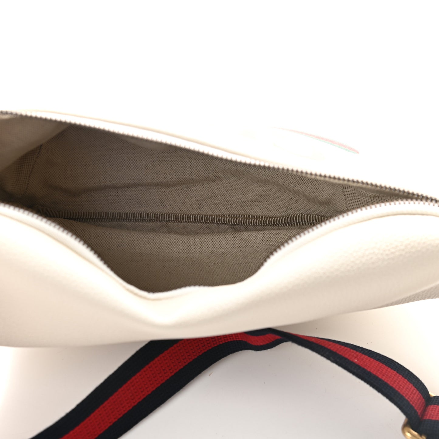 Grained Calfskin Logo Belt Bag White