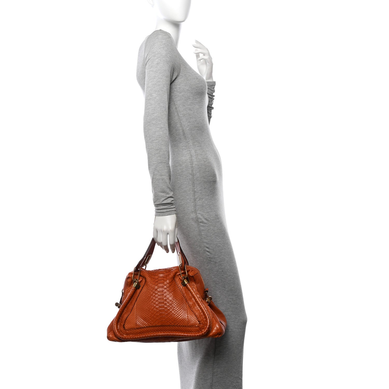 Chloe Snakeskin Medium Paraty Brown 2 of 14