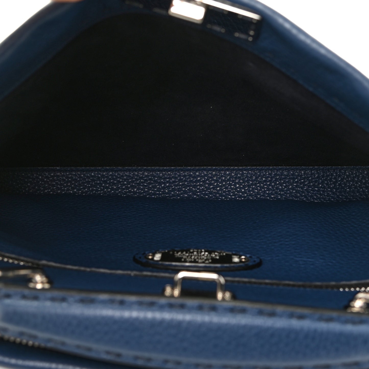 Cuoio Romano Selleria Large Peekaboo Iconic Fit Satchel Blue Marine