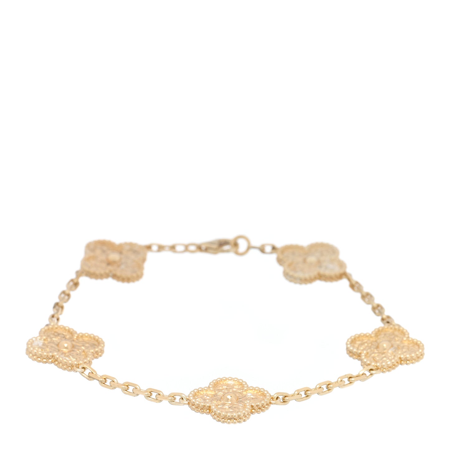18K Yellow Gold 5 Motifs Vintage Alhambra Bracelet