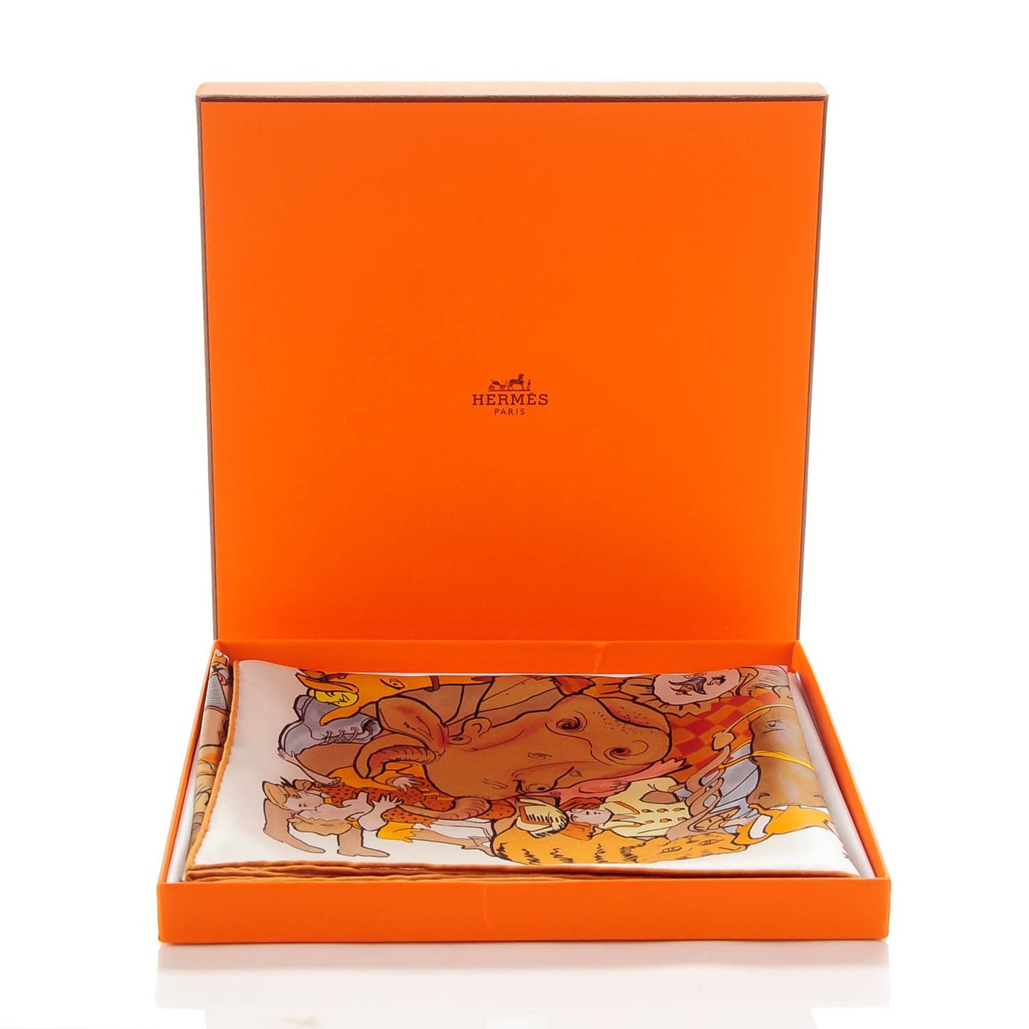 Silk Metamorphoses Par Paris Scarf 90 Cendre Brun Jaune