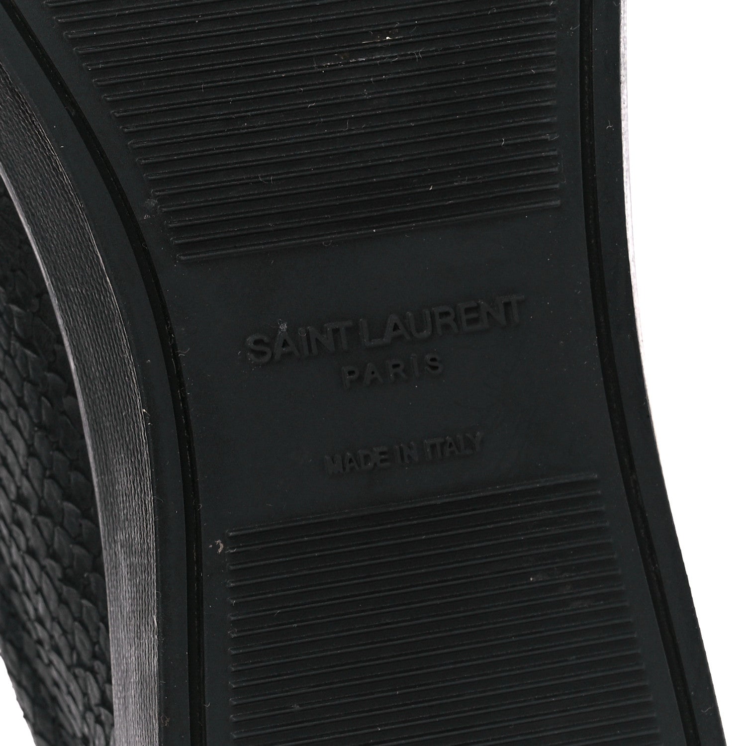 Saint Laurent Calfskin Python Effect Andy Low Top Sneakers 37.5 Black 6 of 9