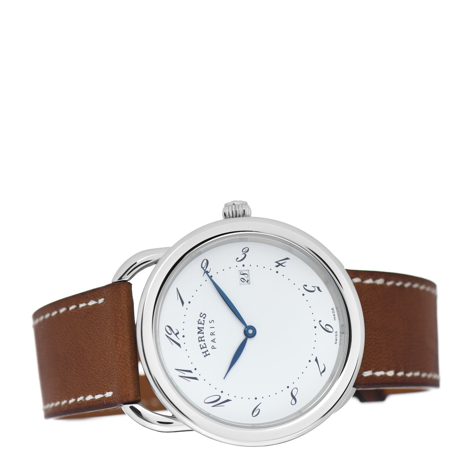 Hermes Stainless Steel Barenia 38mm Arceau Quartz Watch Fauve 2 of 5