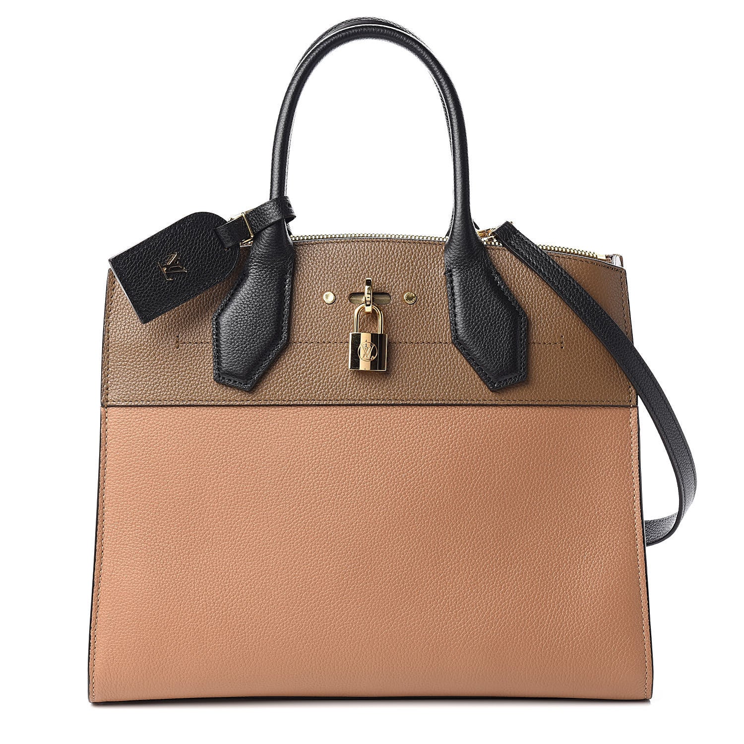 Louis Vuitton Taurillon City Steamer MM Sesame Kombu Black 1 of 9