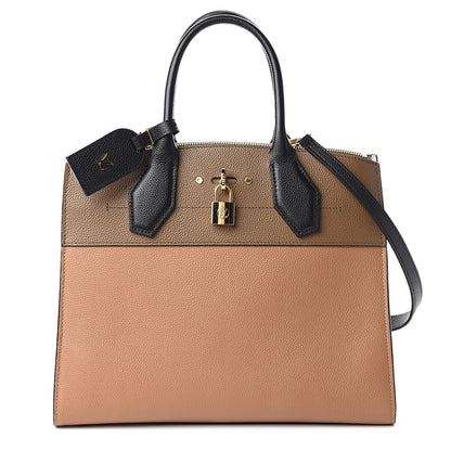 Louis Vuitton Taurillon City Steamer MM Sesame Kombu Black 1 of 9